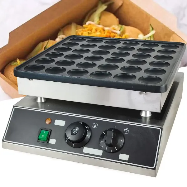 VPABES 36 Holes Nonstick Electric Mini Dutch Pancakes Maker