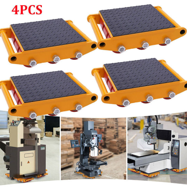 4pcs 15T Machinery Mover Heavy Machine Dolly Equipment Roller Skates 9 Rollers