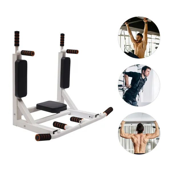 Wall Mounted Pull Up Bar Chin Up bar Multifunctional Dip Station for Indoor Home Gym Workout